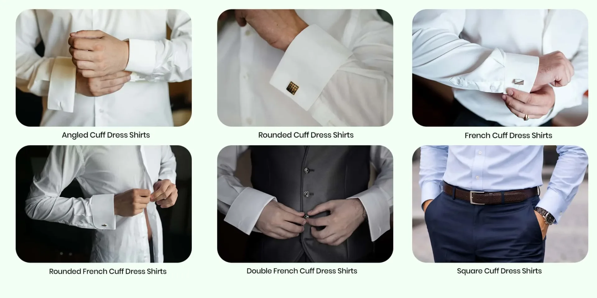 Types of Dress Shirts by Cuff Style Types of Dress Shirts by Cuff Style
