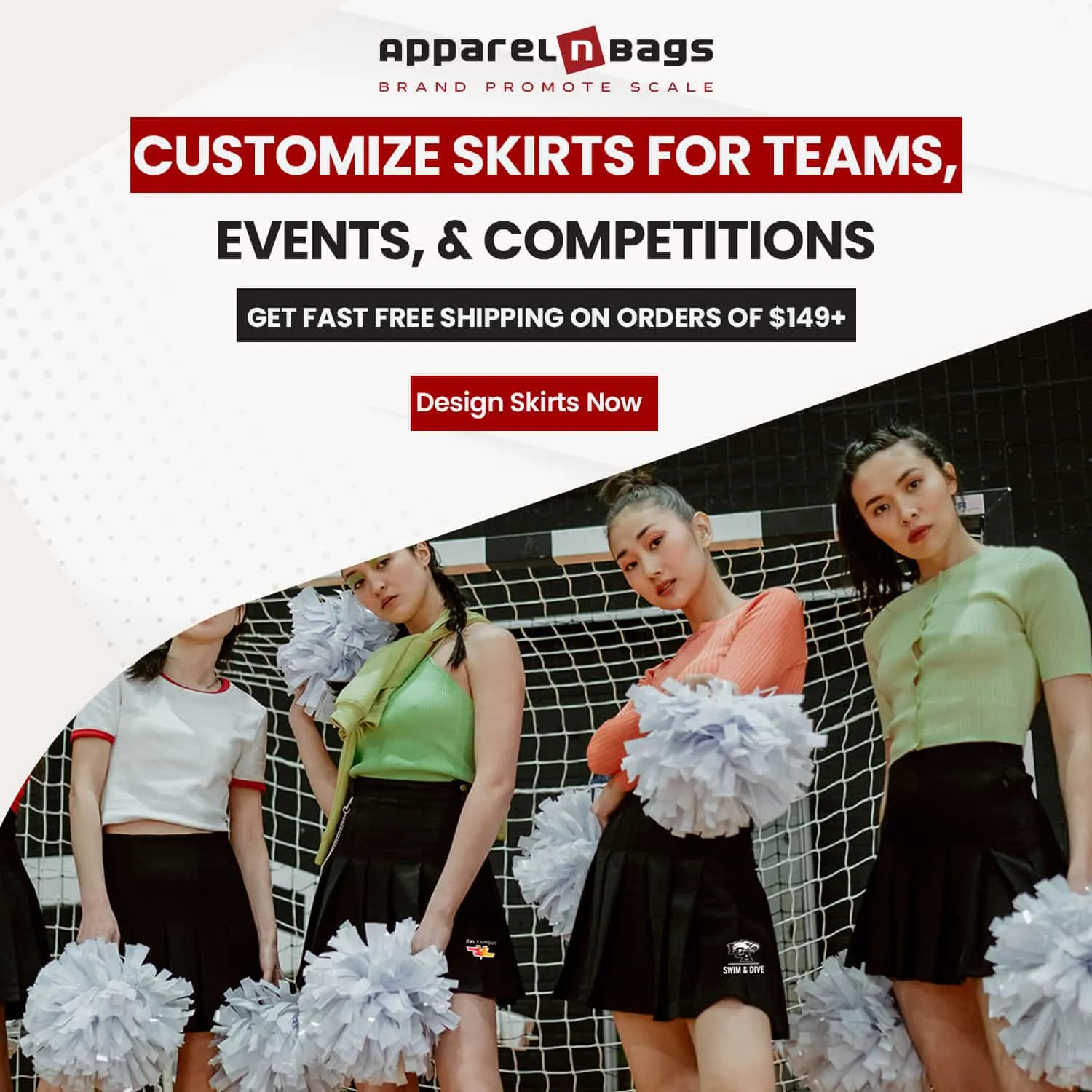 Customize Skirts for Teams, Events, & Competitions