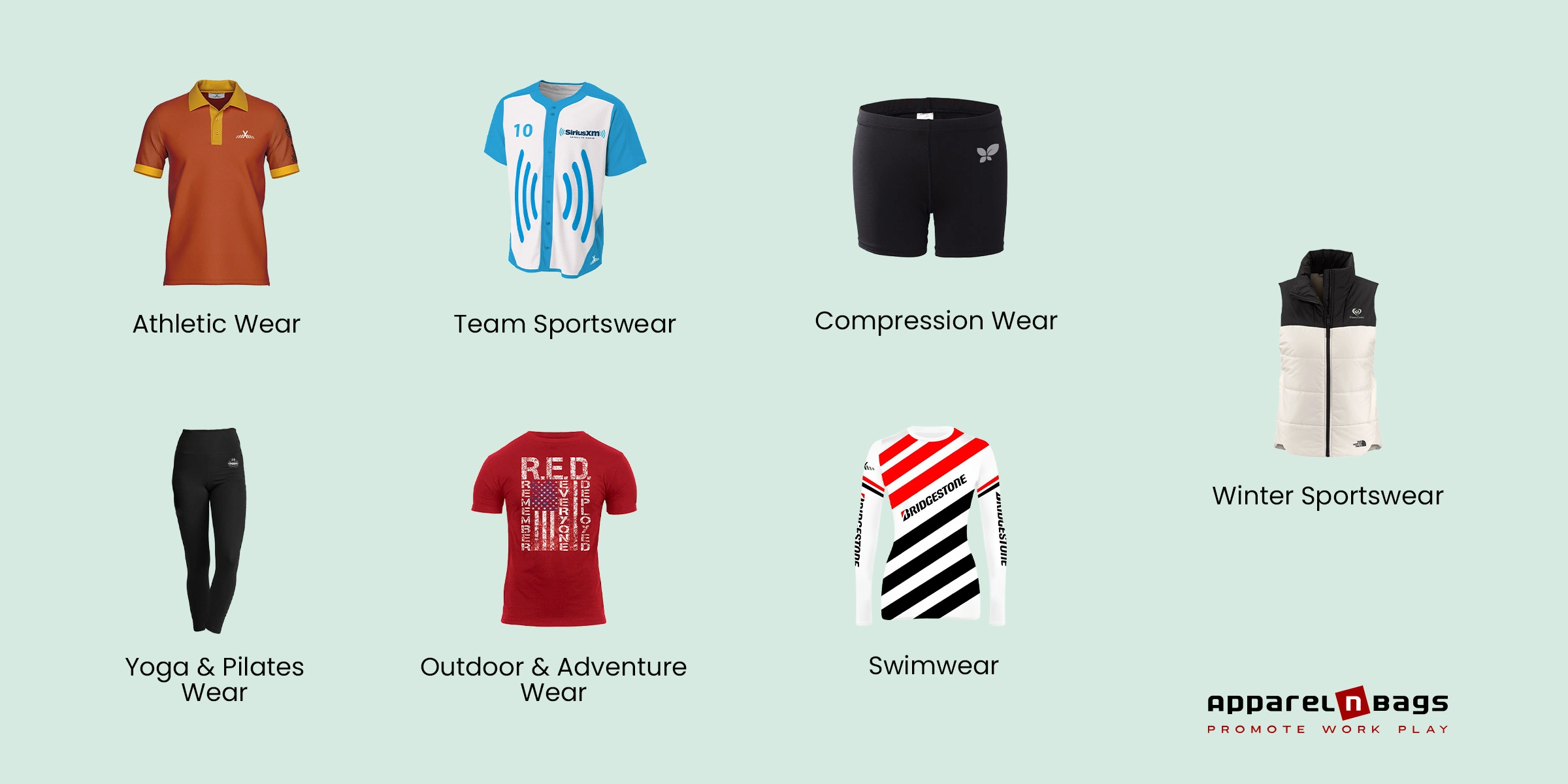 types of sportswear with names