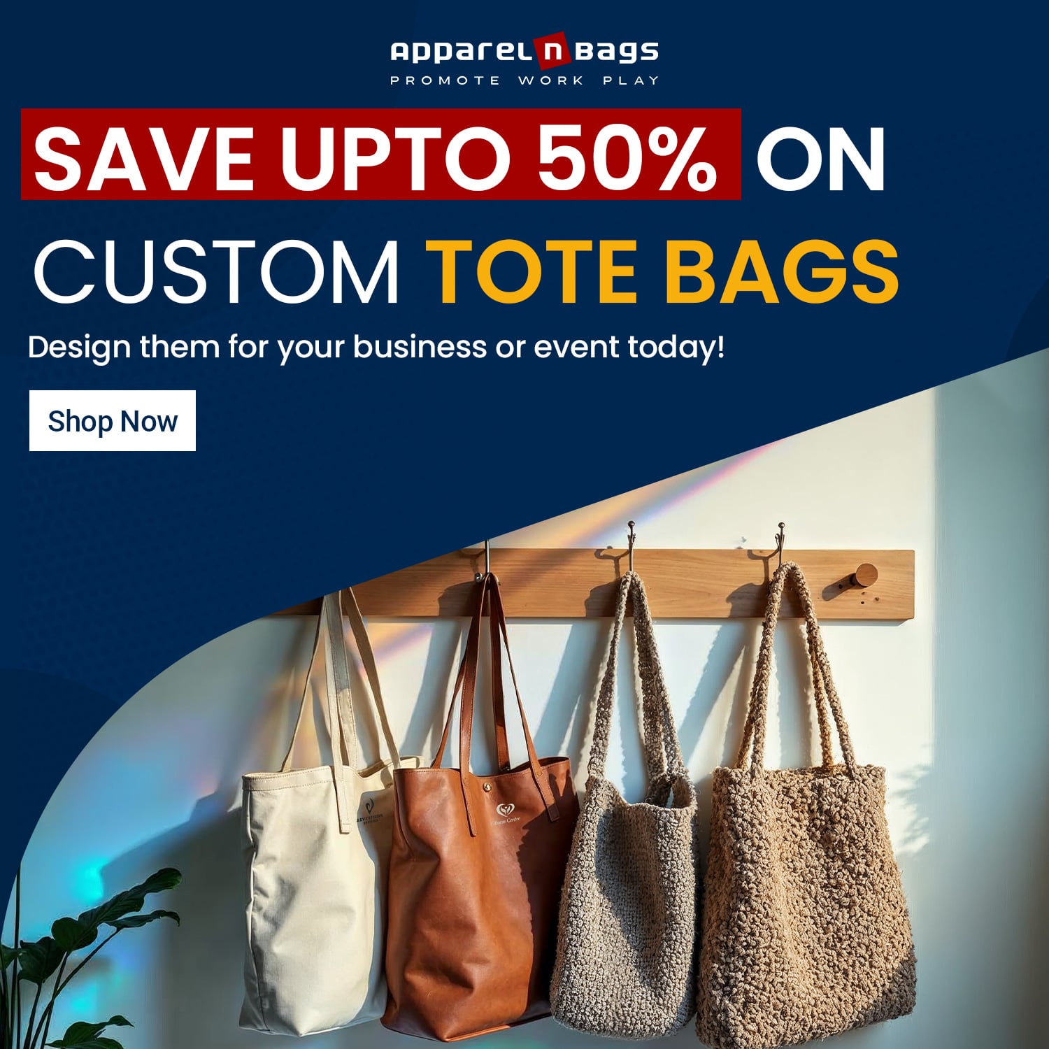 save on custom tote bags